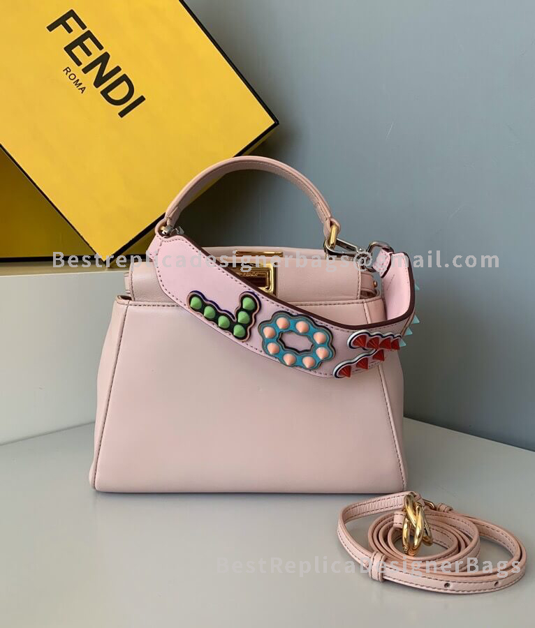 Fendi Peekaboo Iconic Mini Light Pink Sheepskin Bag 2590
